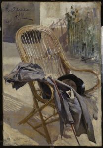 Korgstol. Studie till Nutida konst 1888, Goteborgs konstmuseum by Carl Larsson