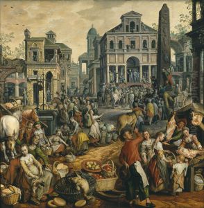 Market Scene with Ecce Homo by Joachim Beuckelaer