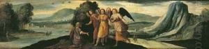 Abraham Et Les Trois Anges by Giovanni Francesco Caroto