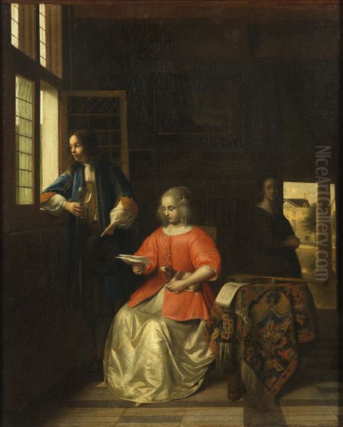 Interior with a Young Lady Reading a Letter - view 1