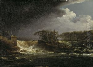 A Waterfall, Alvkarleby by Carl Johan Fahlcrantz