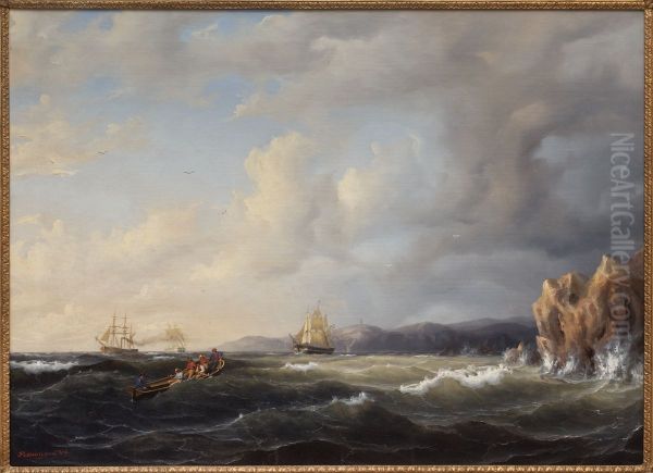 Bark Beating to Windward at Kullaberg - view 1