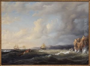 Ett barkskepp kryssar under Kullaberg