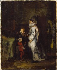 Erik XIV and Karin Mansdotter in Prison. Sketch by Edvard Perseus