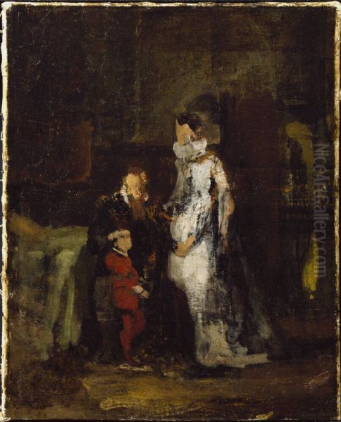 Erik XIV och Karin Mansdotter i fangelset. Skiss - view 1