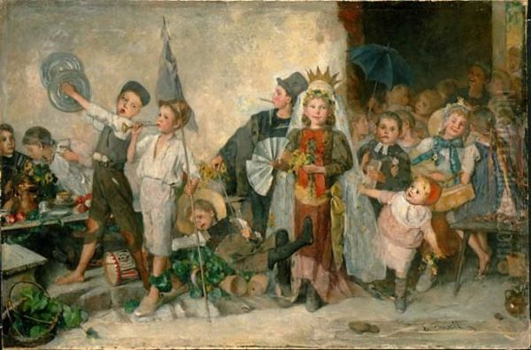 Barn som leker brollop - view 1