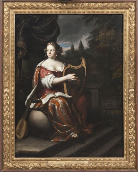 A Lady Playing the Harp - view 1