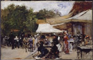 Outside a Restaurant in the Bois de Boulogne. Study by Hugo Birger