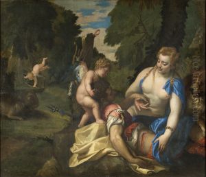 Venus sorjande Adonis by Paolo Veronese (Caliari)