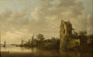 Riverside with an Old Tower