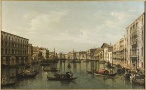 View of Grand Canal with the Palazzi Foscari and Moro Lin by Bernardo Bellotto