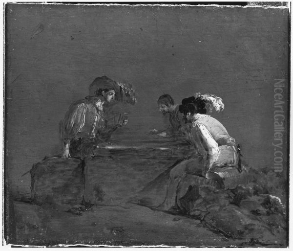 A Peasant and Two Soldiers Playing Dice - view 1