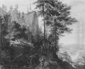 Mountainous Landscape with Figures and a Bridge by Roelant Savery