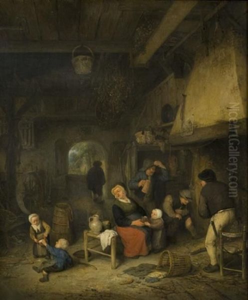 Peasant Family by the Fireside - view 1