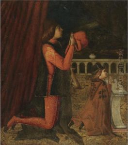 A Gentleman And His Son Kneeling At Prayer Before An Altar by Vittore Carpaccio