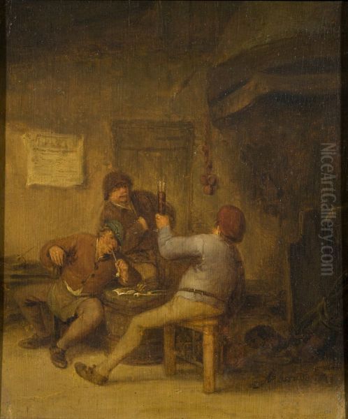 Peasants Drinking and Smoking - view 1