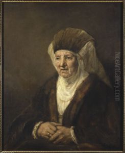 Portratt av en gammal dam by Rembrandt