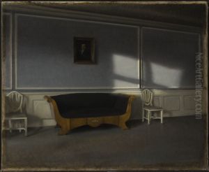 Solsken i salen III by Vilhelm Hammershoi
