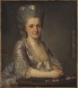 Dam i rosa klanning by Antoine Vestier