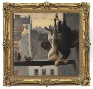 Stadsvy med stilleben by Hugo Salmson