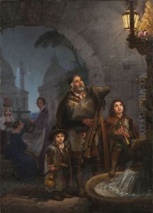 Gatumusikanter vid Pantheon by Olof Johan Sodermark