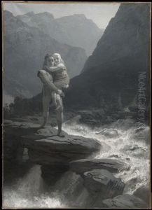 Frithiof och Ingeborg (ur Frithiofs saga) by August Malmstrom
