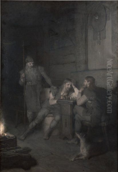 Frithiof spelar schack (ur Frithiofs saga) - view 1