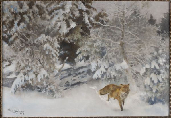Fox in Winter Landscape - view 1
