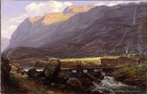 A Farm in Laerdal by Johan Wilhelm Ludwig Dahl