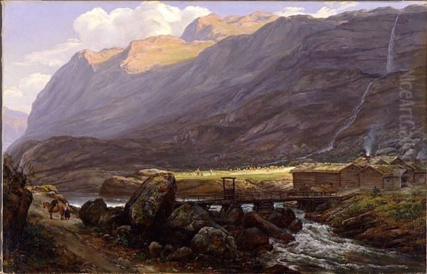 Fjallparti med fors, Norge - view 1