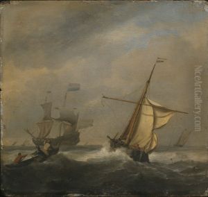 Fishing Boats in a Gabe by Willem van de Velde the Younger