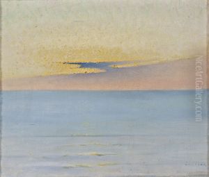 Sea in Sunset by August Hagborg