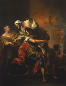 Aeneas raddar Anchises ur det brinnande Troja