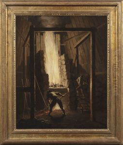 Interior of a Copper Foundry in Falun by Pehr Hillestrom