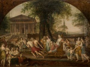 Cleobis och Biton drar sin moder till Junos tempel by Jonas Akerstrom