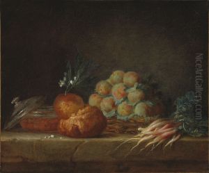 Stilleben med brioche, frukt och gronsaker by Anne Vallayer-Coster