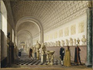 The Inner Gallery of the Royal Museum at the Royal Palace, Stockholm by Pehr Hillestrom