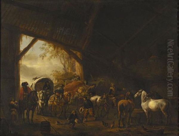 Wagons in a Barn - view 1
