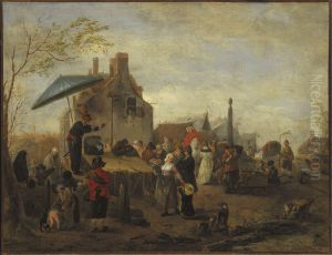 Juggers at a Market by Philips Wouwerman