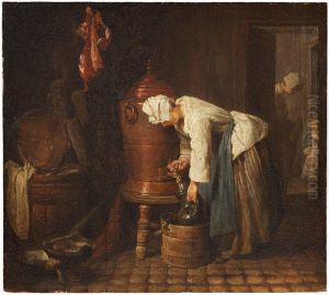 Woman Drawing Water from a Water Urn by Jean-Baptiste-Simeon Chardin