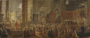 Gustav III bevistar julmassan i Peterskyrkan i Rom 1783