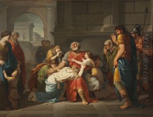 The Blind Oedipus Commending his Children to the Gods by Benigne Gagneraux