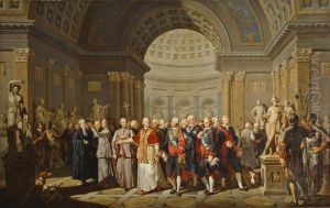 The Pope Pious VI Showing King Gustavus III the Vatican Galleries by Benigne Gagneraux