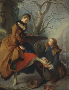 Skridskon bindes by Nicolas Lancret