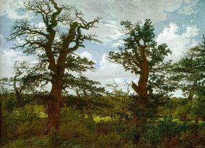 Landschaft mit Eichen und einem Jager