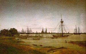 Harbor  by moonlight