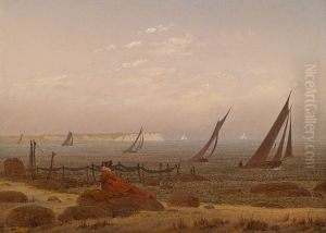 Woman on the beach of Ruegen / Woman at the sea by Caspar David Friedrich