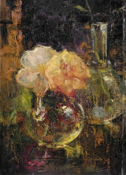 Yellow Roses in a Carafe - view 1