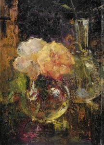 Yellow Roses in a Carafe by Menso Kamerlingh Onnes