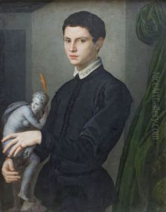 Portrait of a Man Holding a Statuette Portrait of a Man Holding a Statuette